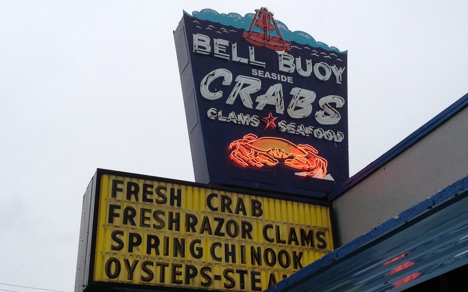 Bell Buoy of Seaside offers fresh seafood and features ready-to-eat items in an adjacent restaurant.