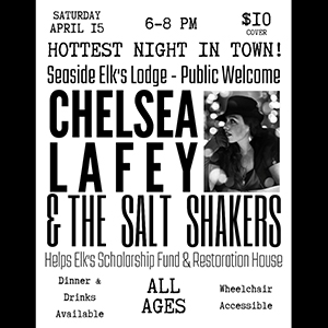 Poster for live music at Seaside Elk's Lodge