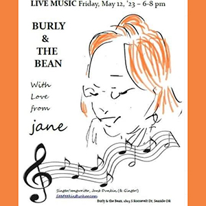 Music poster for JANE at Burly & the Bean