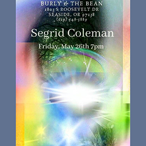 Live music poster for Segrid at Burly & the Bean Coffee