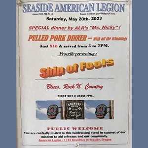 Poster for live music at Seaside American Legion